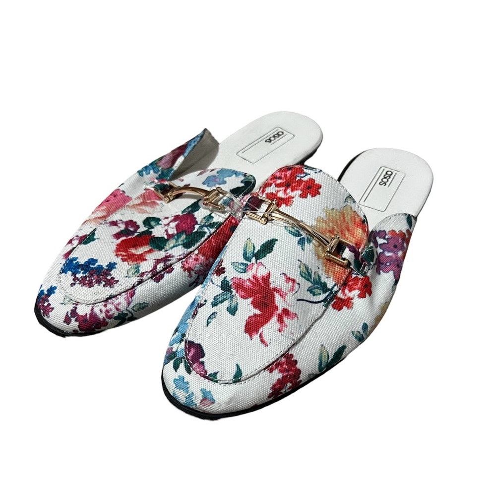 ASOS White Floral Mules